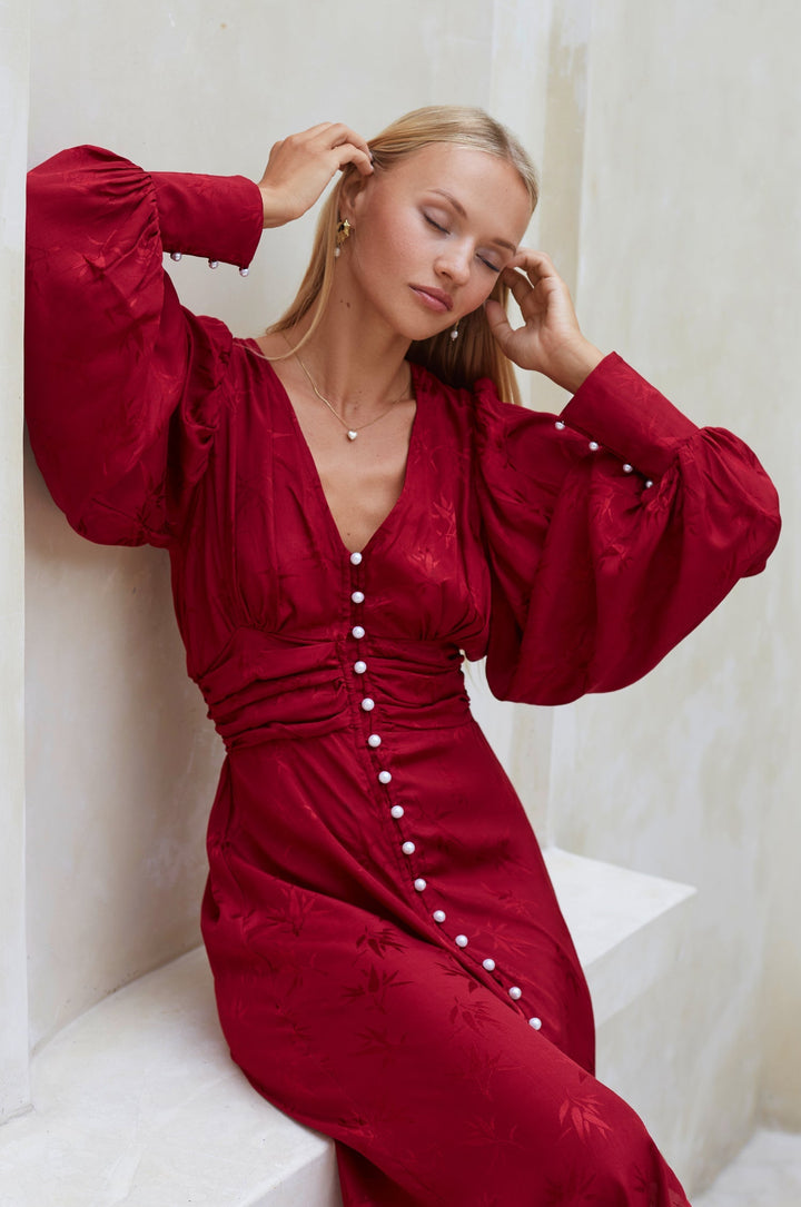 Juliette Pearl Buttons Midi Dress by Bali ELF