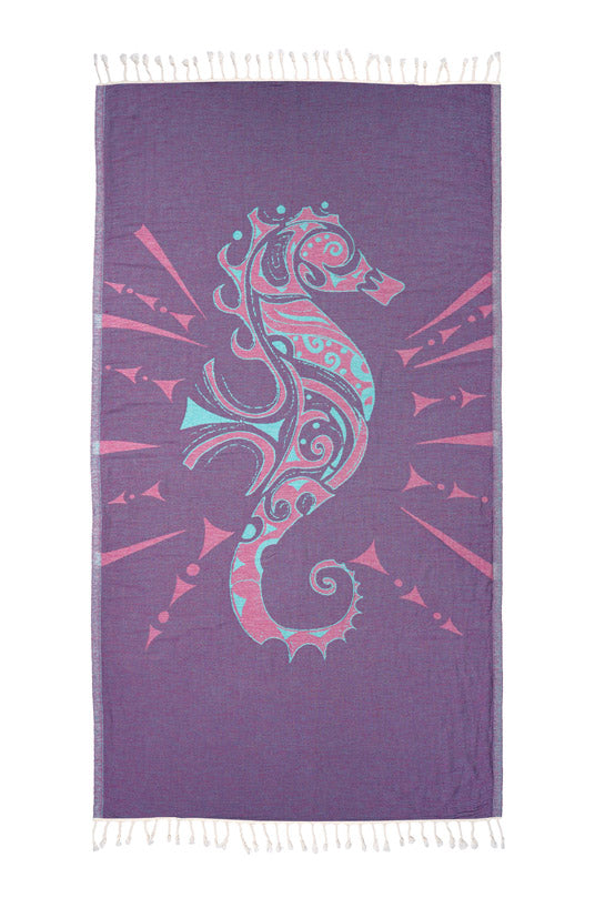 Seahorse Rose - Turkish Towel by Sun Drunk