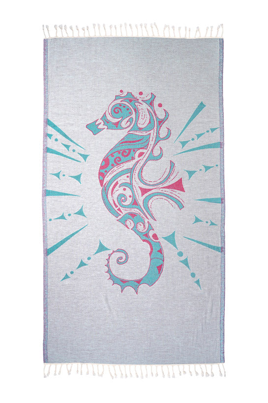 Seahorse Rose - Turkish Towel by Sun Drunk