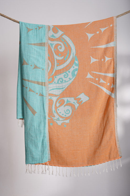 Seahorse Vert Pale - Turkish Towel by Sun Drunk