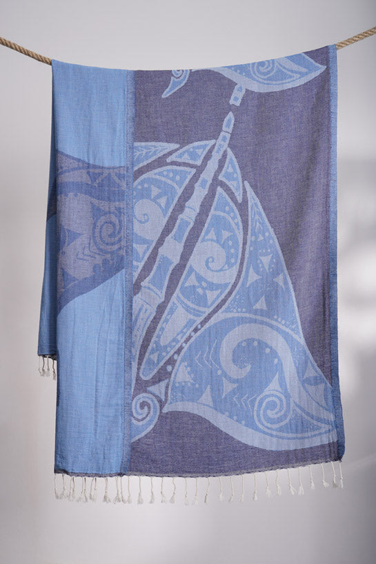 Manta Ray Bleue - Turkish Towel by Sun Drunk