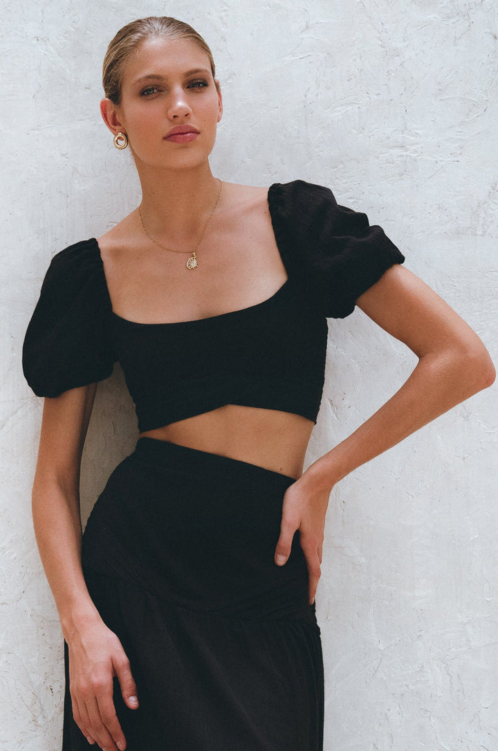 Kiana Linen Crop Top by Bali Lane