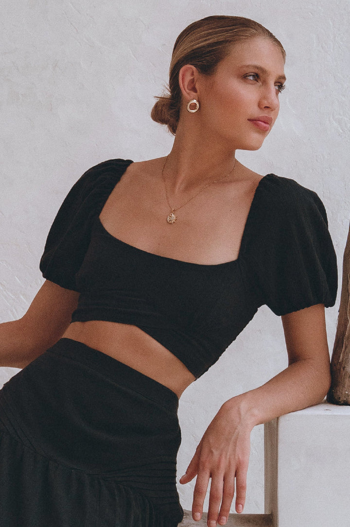 Kiana Linen Crop Top by Bali Lane