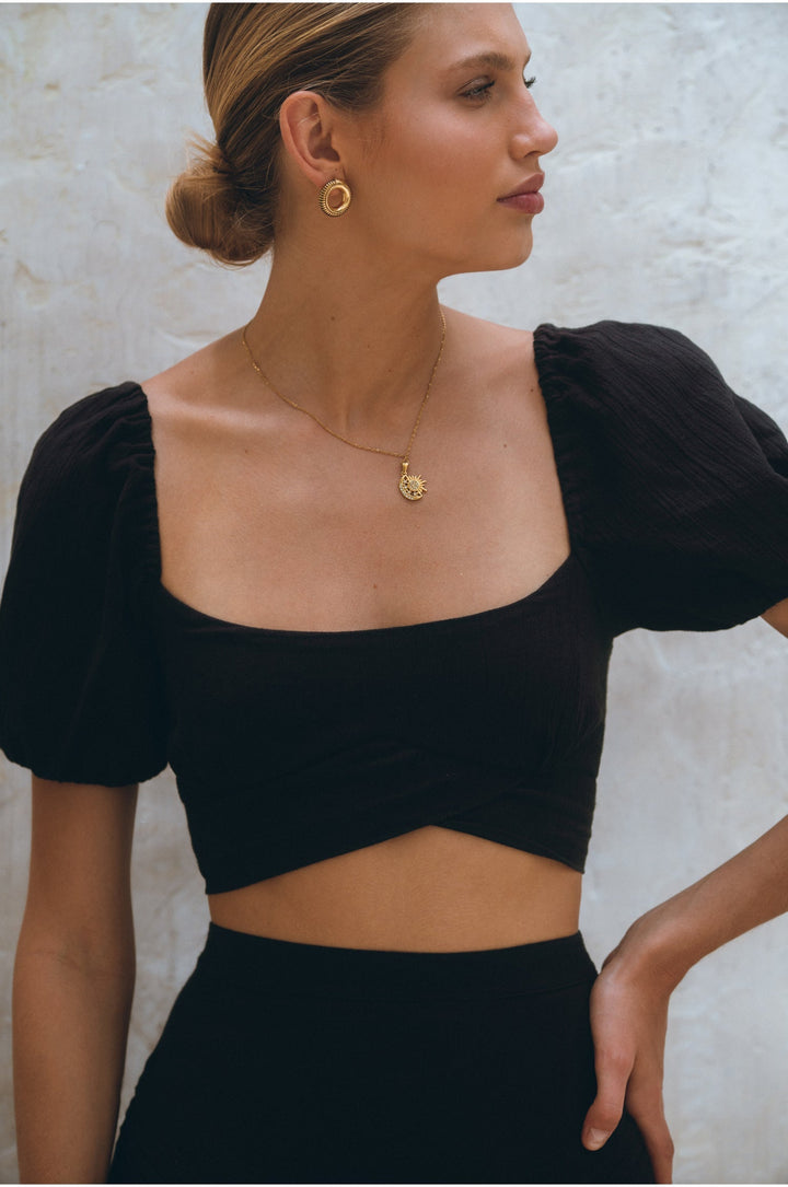 Kiana Linen Crop Top by Bali Lane