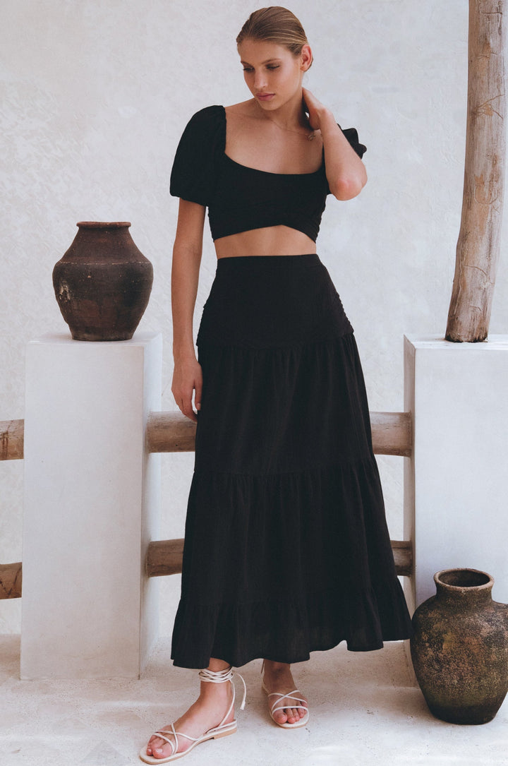 Kiana Linen Crop Top by Bali Lane