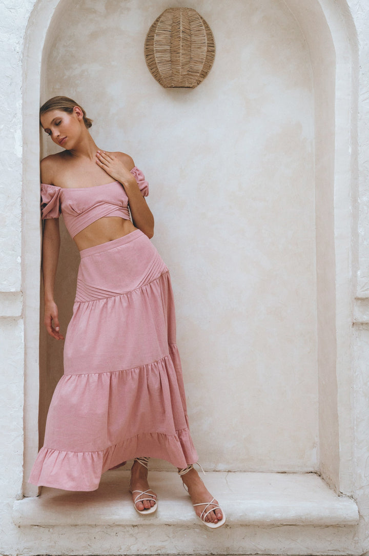 Kiana Linen Crop Top by Bali Lane