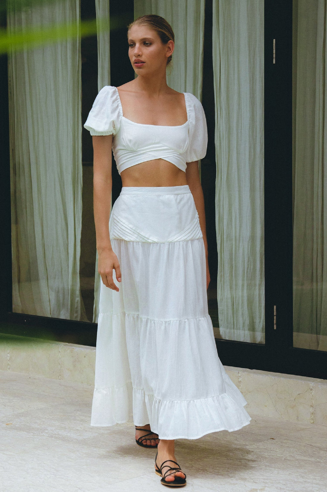 Kiana Linen Crop Top by Bali Lane