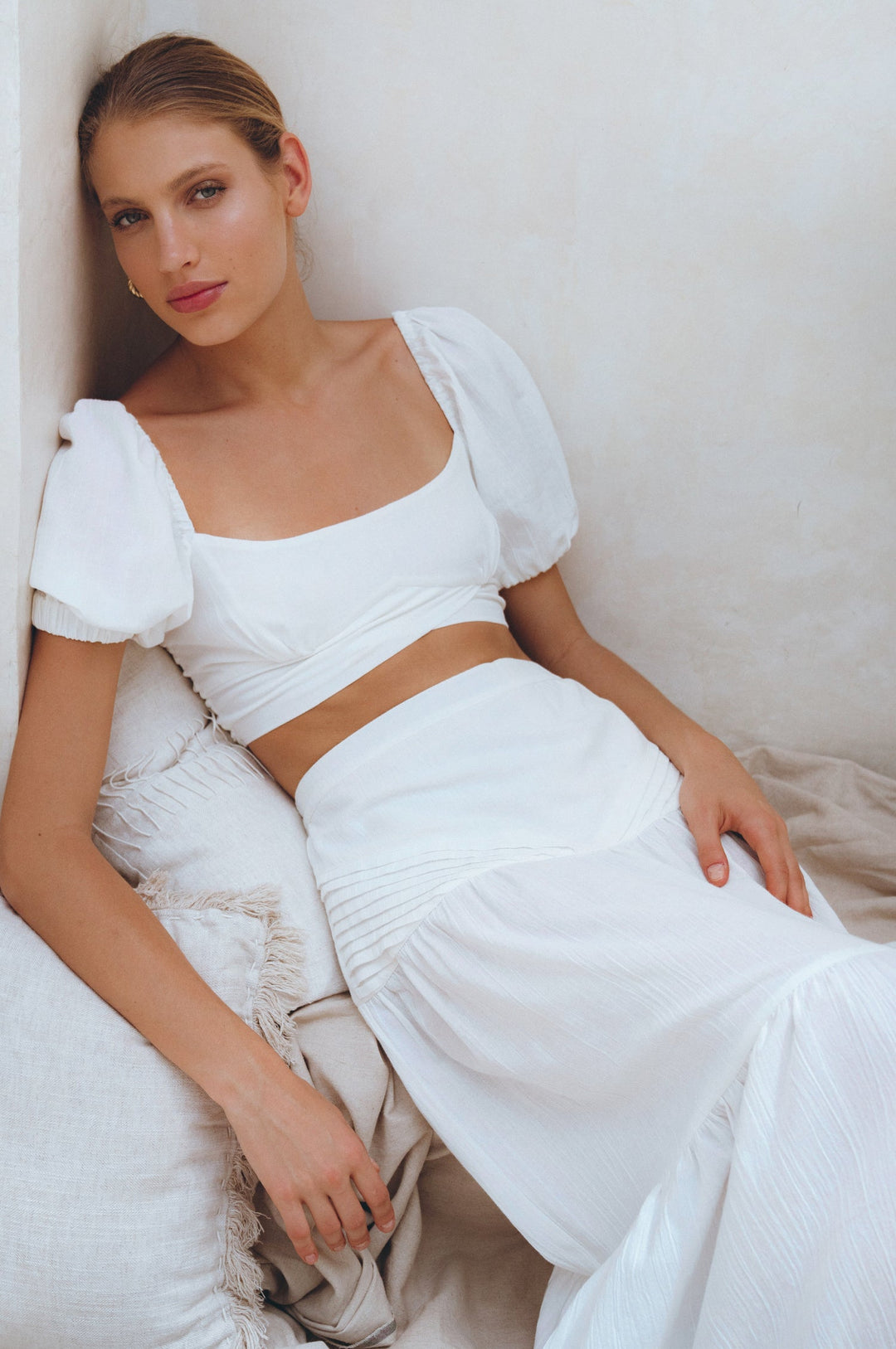 Kiana Linen Crop Top by Bali Lane
