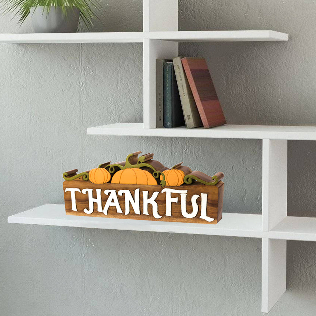 Thankful Handmade Wooden Sculpture by Decozen
