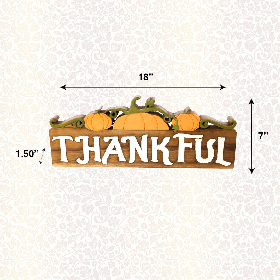 Thankful Handmade Wooden Sculpture by Decozen