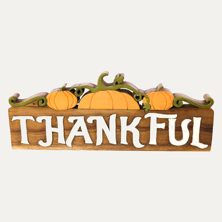 Thankful Handmade Wooden Sculpture by Decozen