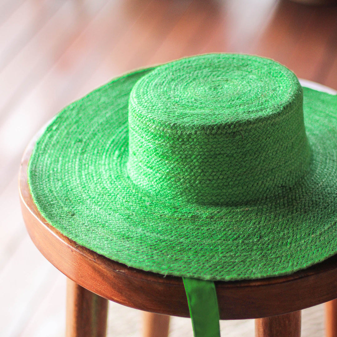 The Loli Jute Hat in Green
