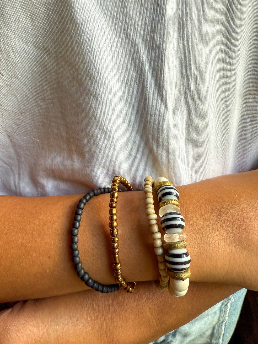 Simple Seed Trio Set | Black + Gold