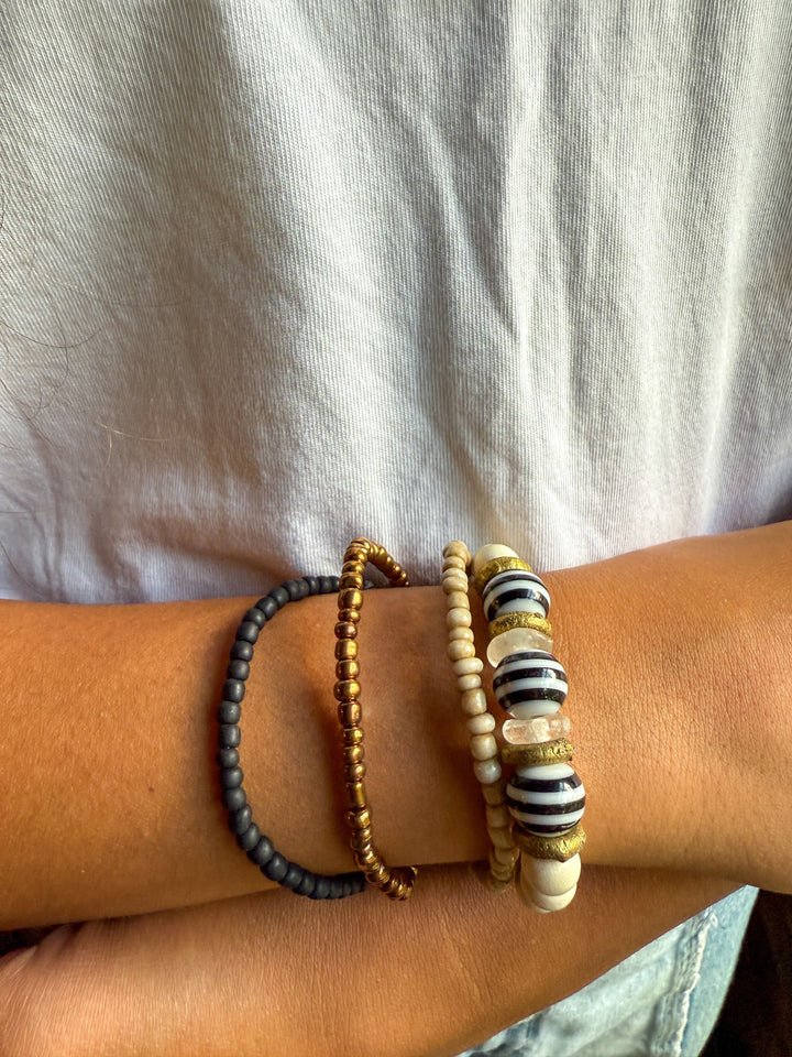 Simple Seed Trio Set | Black + Gold