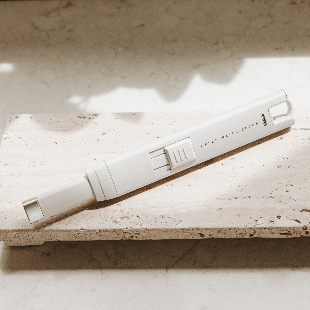 Slate White Large Electric Lighter by Sweet Water Decor