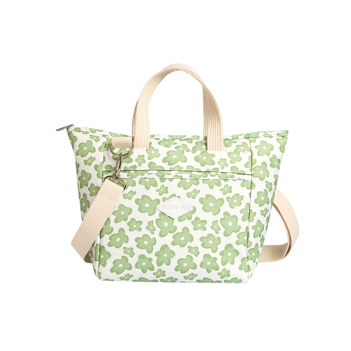 Lunch Tote Sage Retro Floral by DaCosta Verde