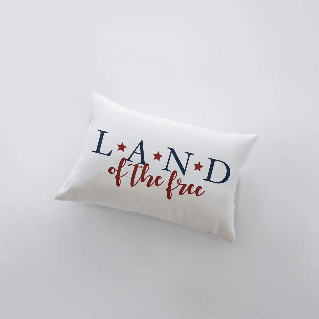 Land of the Free | 18x12 | Fourth of July | Pillow Cover | Memorial Gift | Home Décor | Freedom Pillow | Throw Pillows | Bedroom Décor