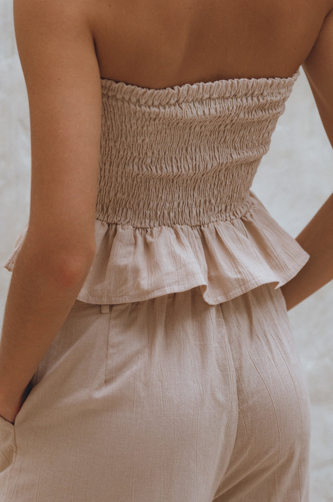 Laura Smocked Linen Top by Bali Lane