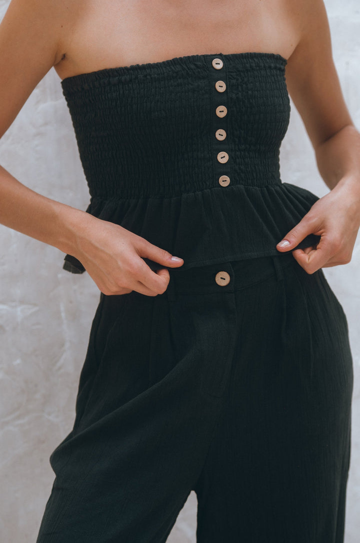 Laura Smocked Linen Top by Bali Lane