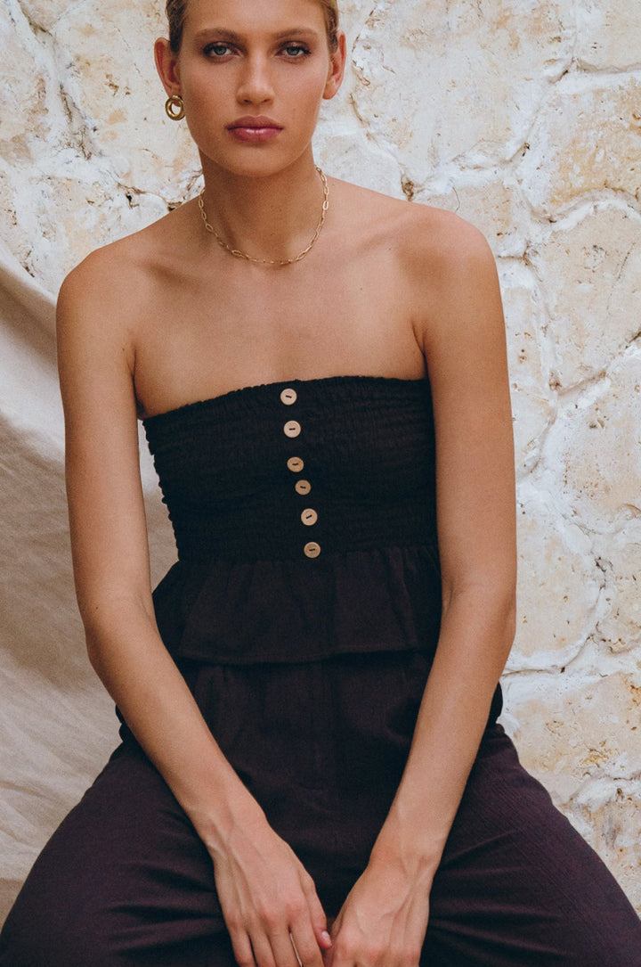 Laura Smocked Linen Top by Bali Lane