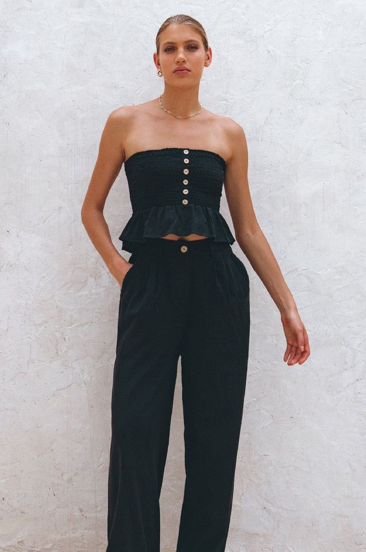 Laura Smocked Linen Top by Bali Lane