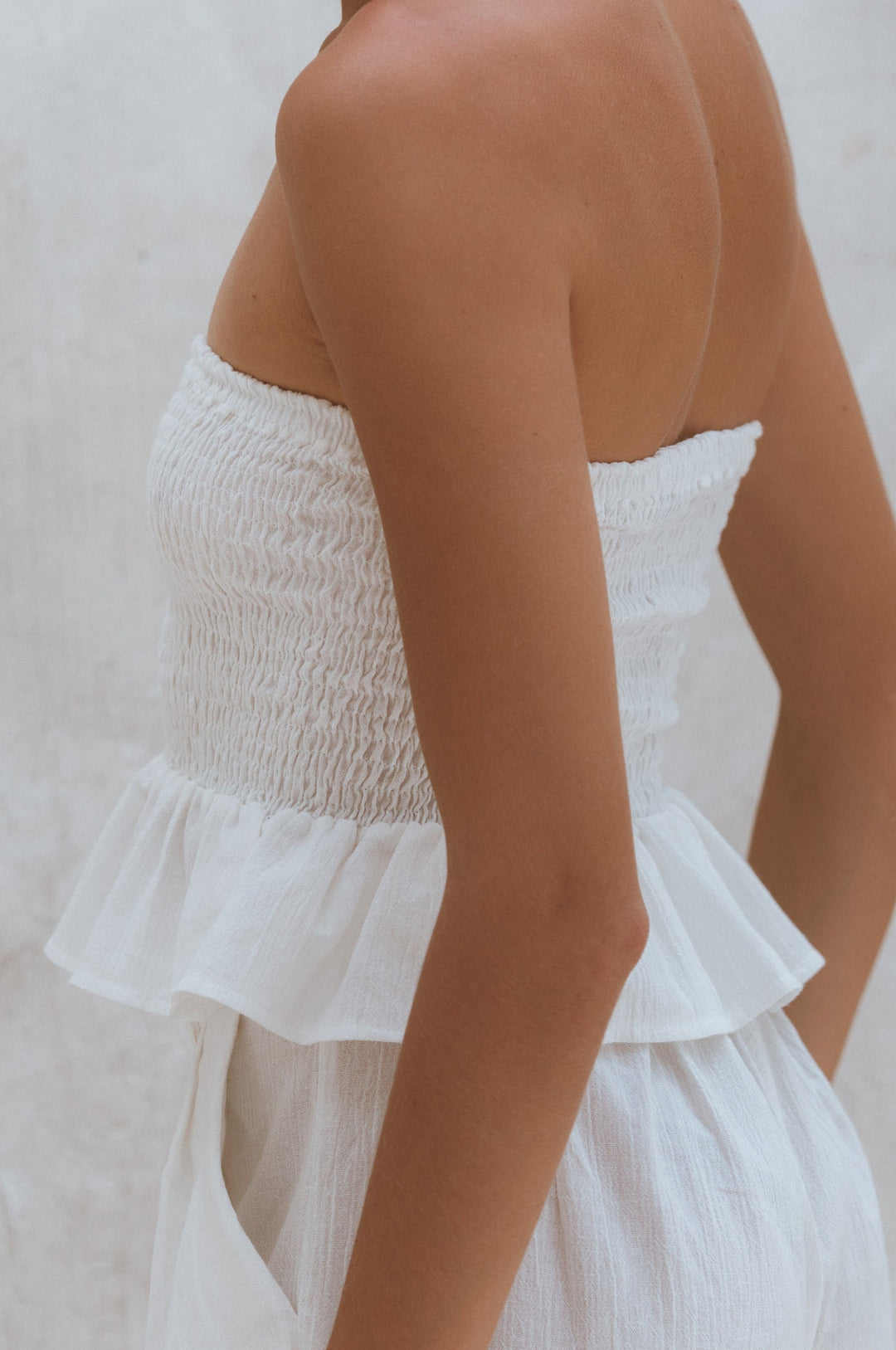 Laura Smocked Linen Top by Bali Lane