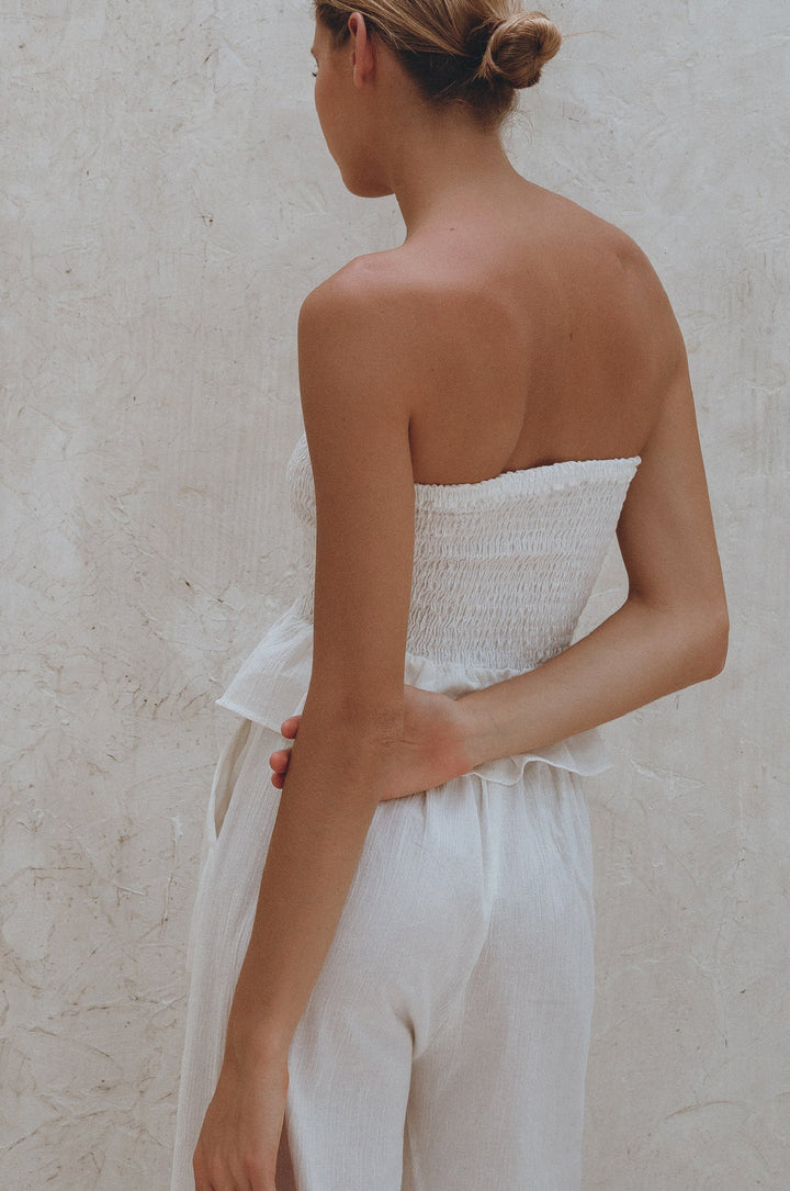 Laura Smocked Linen Top by Bali Lane