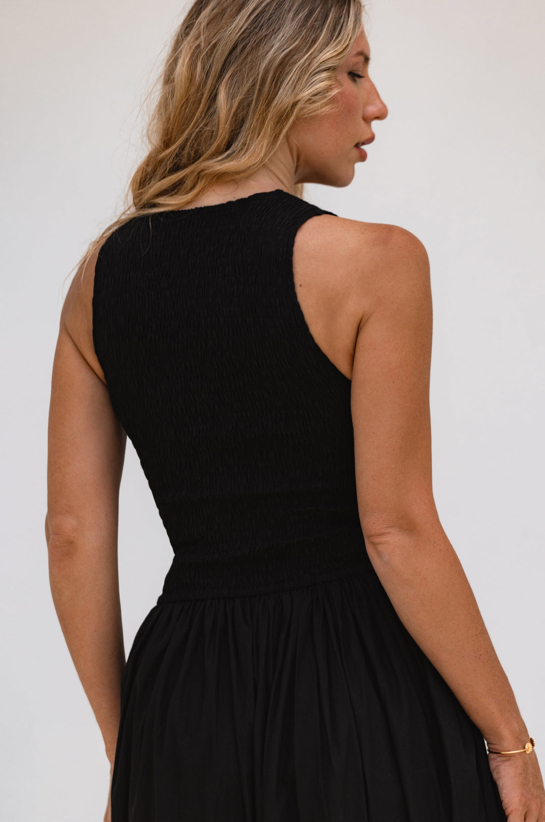 Lucciola Smocked Cotton Midi Dress by Bali ELF