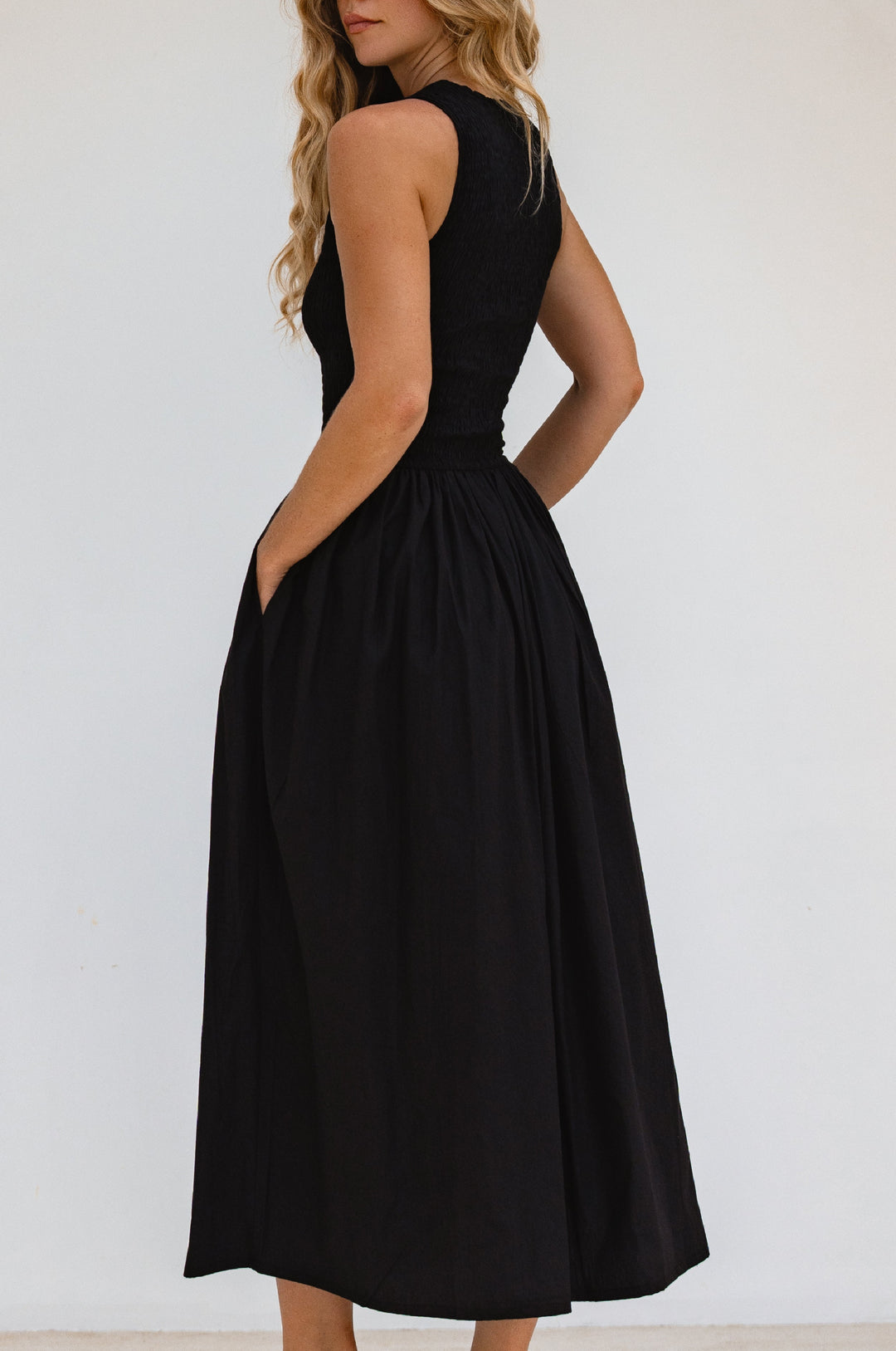 Lucciola Smocked Cotton Midi Dress by Bali ELF