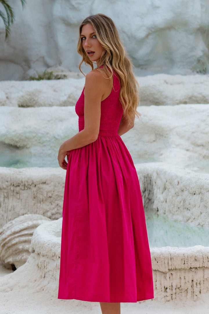 Lucciola Smocked Cotton Midi Dress by Bali ELF