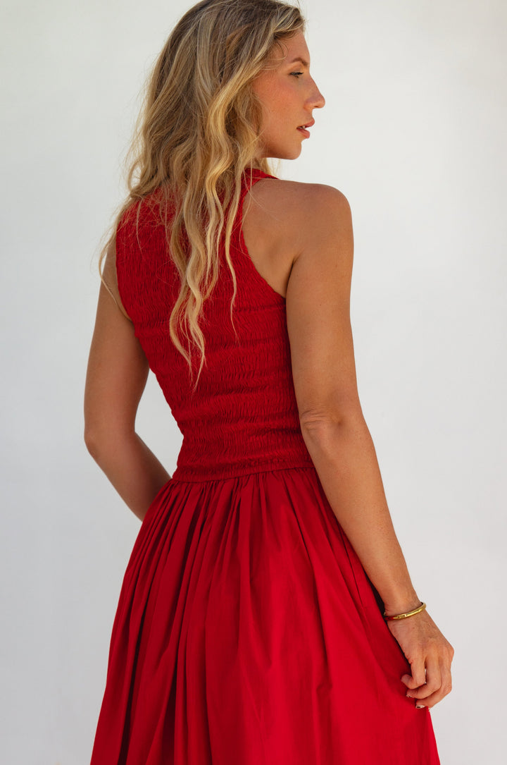 Lucciola Smocked Cotton Midi Dress by Bali ELF