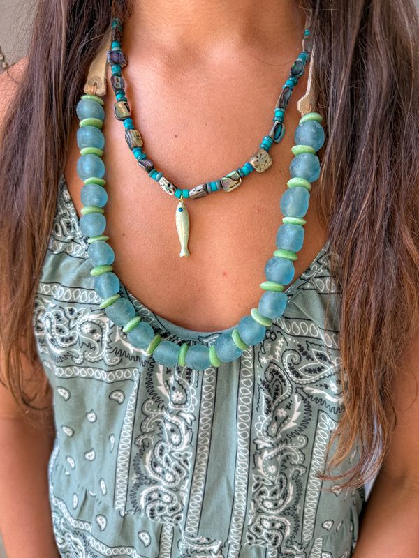 Classic Fish Necklace | Navy Seabreeze