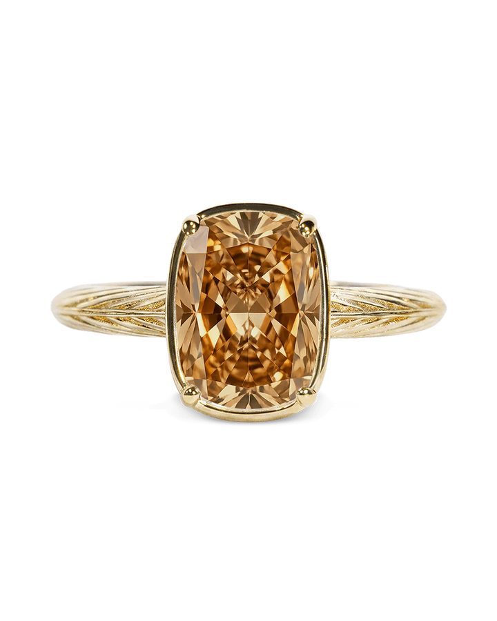 Mini Champagne Elongated Cushion Ring