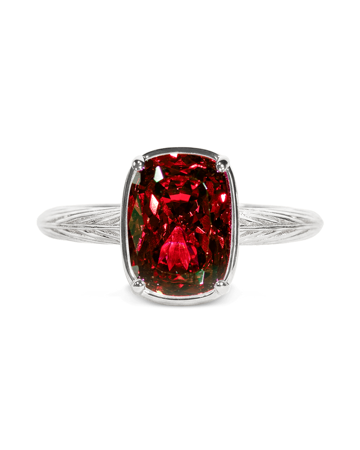 Mini Garnet Elongated Cushion Ring