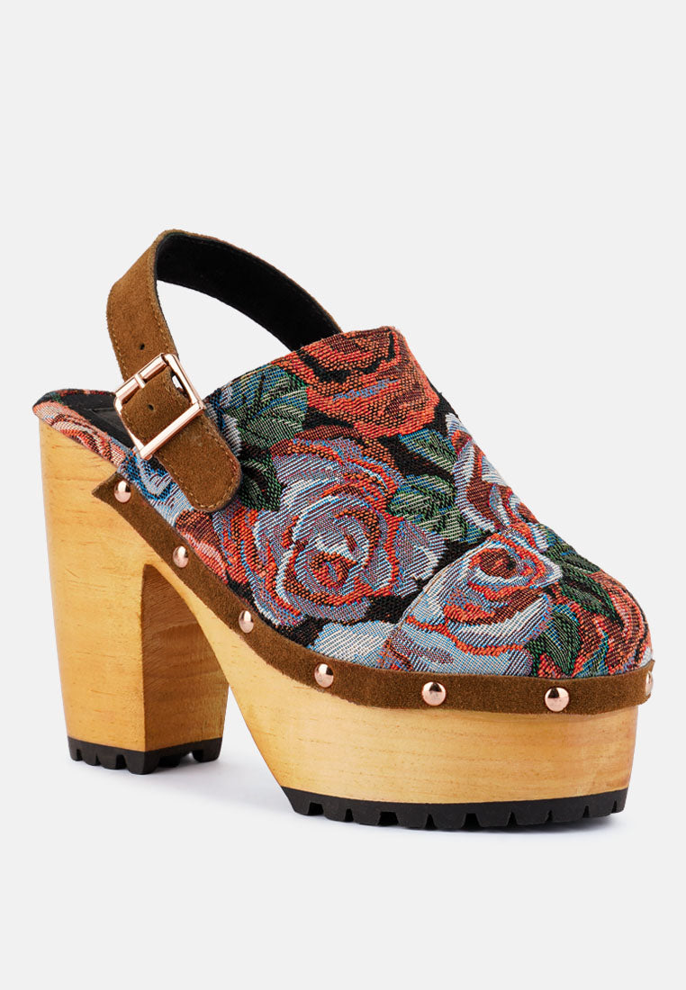 mural tapestry handcrafted clogs by London Rag