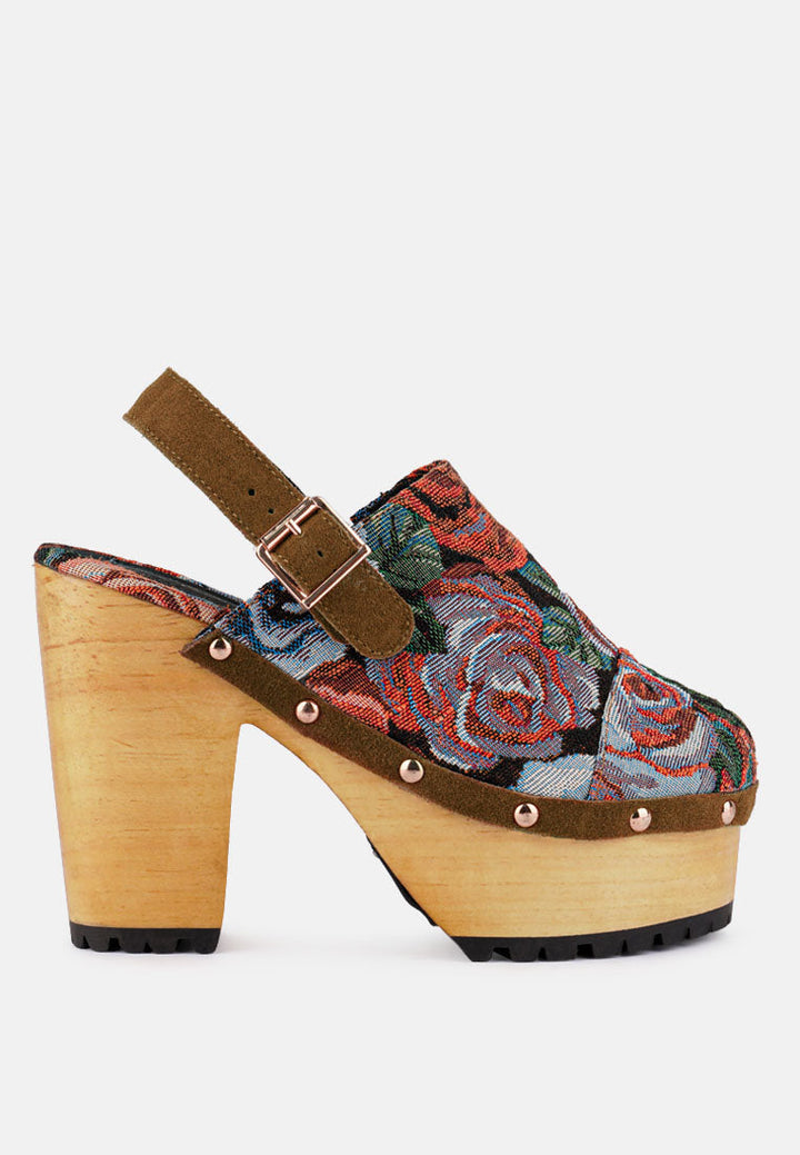 mural tapestry handcrafted clogs by London Rag