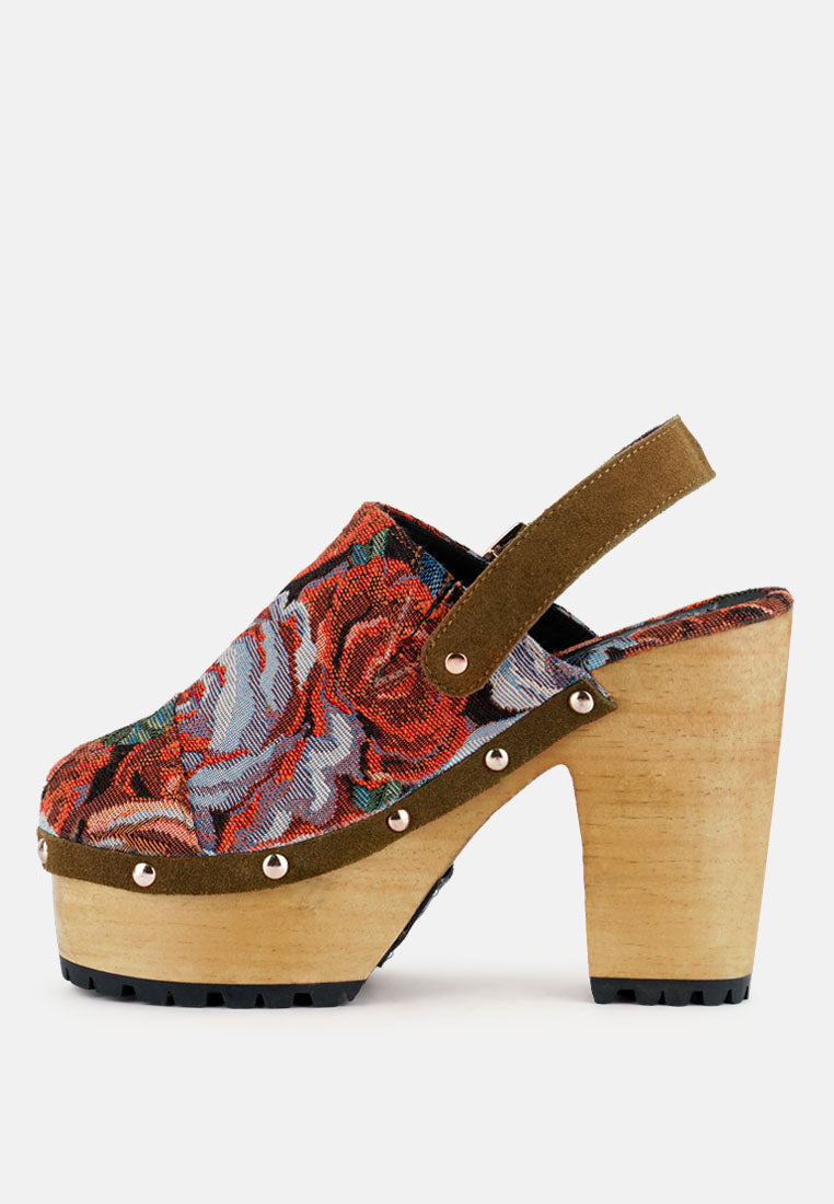 mural tapestry handcrafted clogs by London Rag