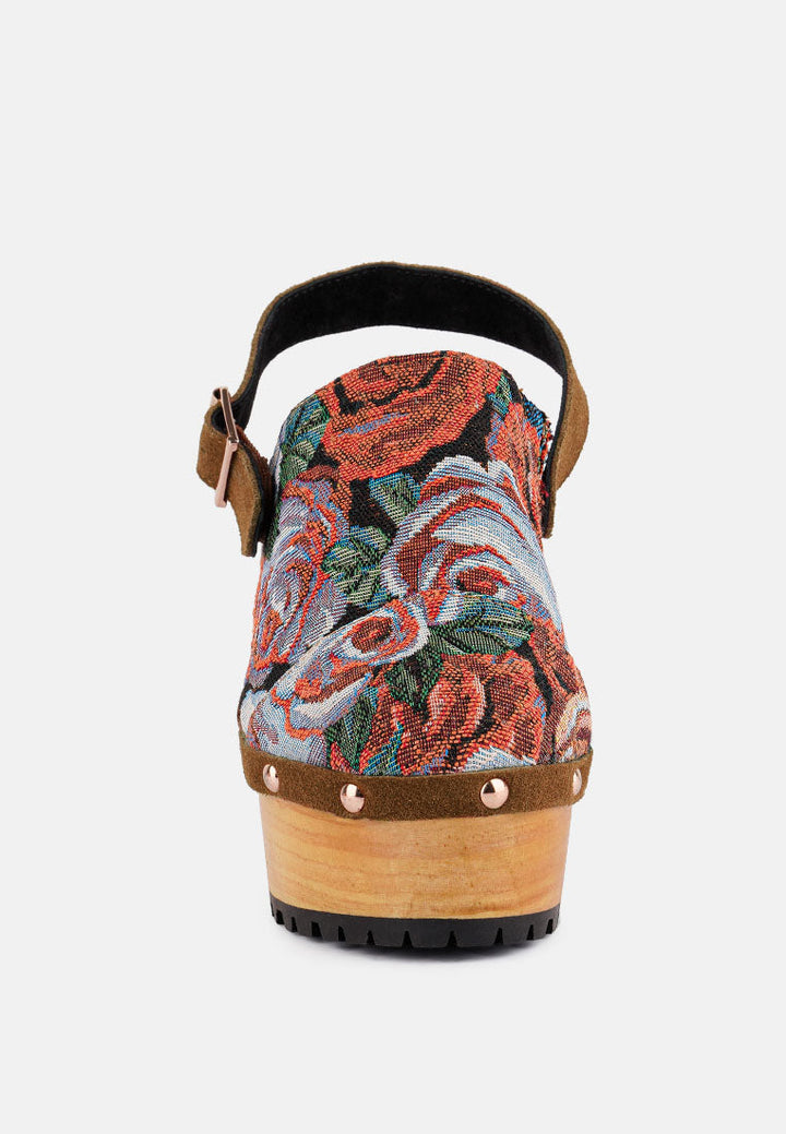mural tapestry handcrafted clogs by London Rag