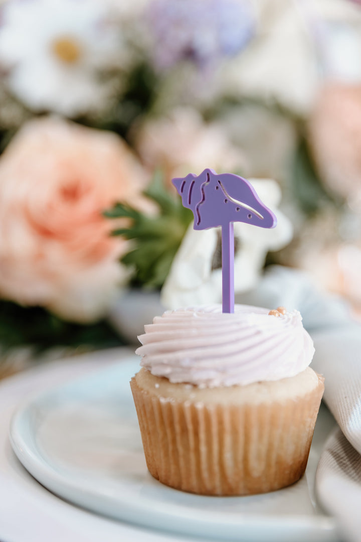 Mermaid Acrylic Cupcake Toppers, Set of 12