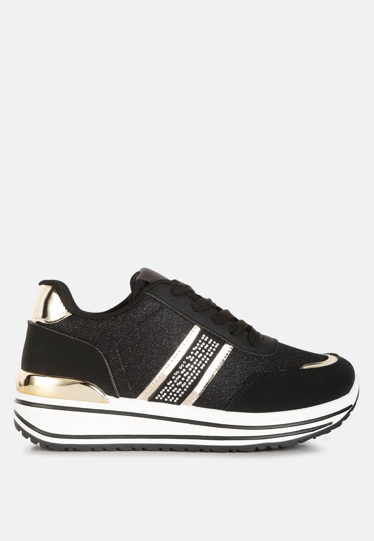 mailys Metallic Panel Platform Sneakers by London Rag