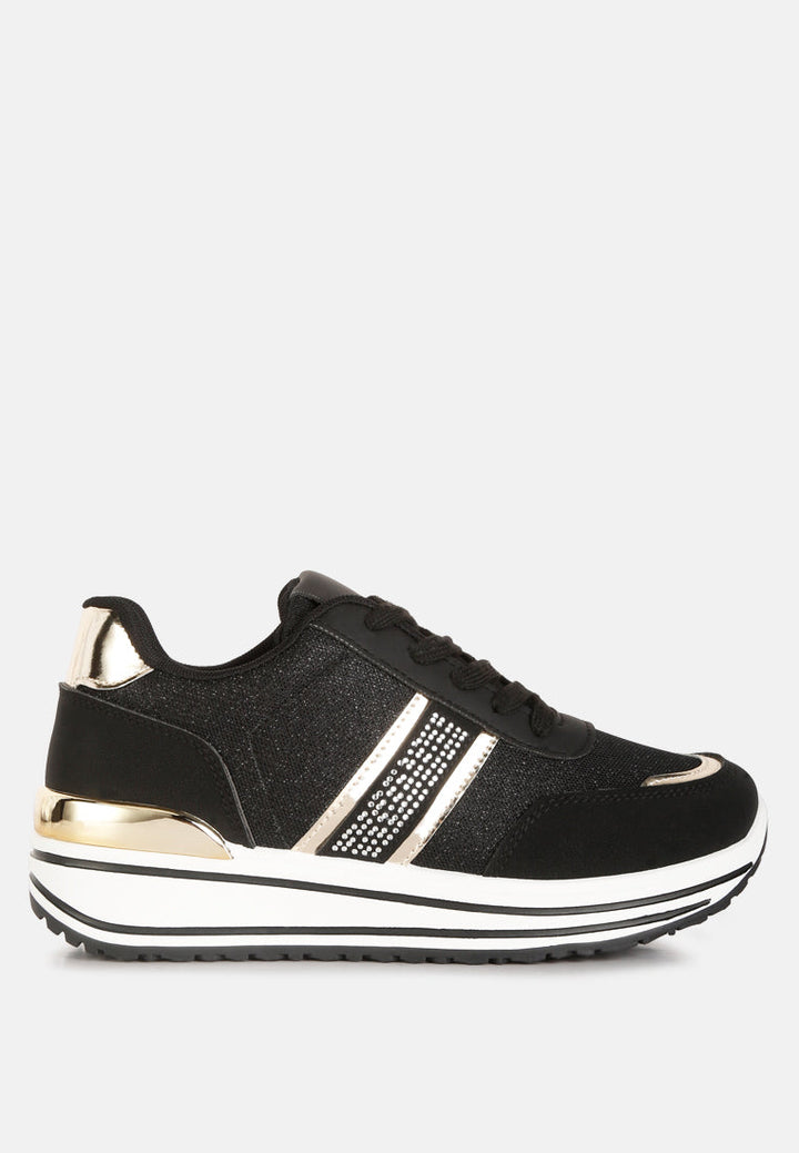 mailys Metallic Panel Platform Sneakers by London Rag