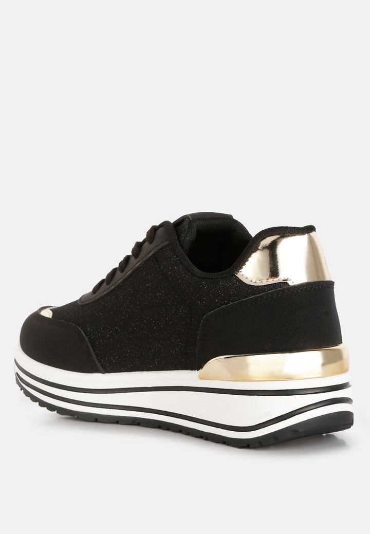 mailys Metallic Panel Platform Sneakers by London Rag