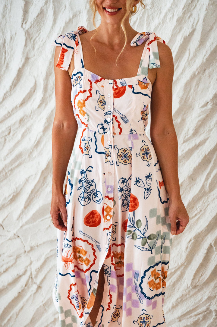 Mia Vita Button Down Dress With Ties by Bali ELF