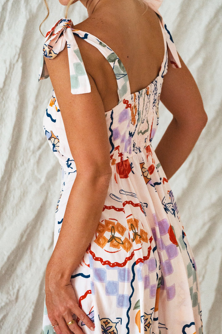 Mia Vita Button Down Dress With Ties by Bali ELF