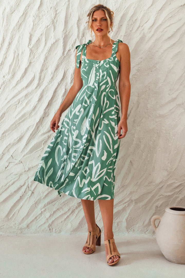 Mia Vita Button Down Dress With Ties by Bali ELF