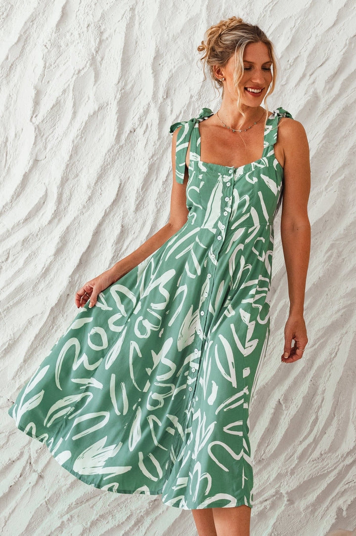 Mia Vita Button Down Dress With Ties by Bali ELF