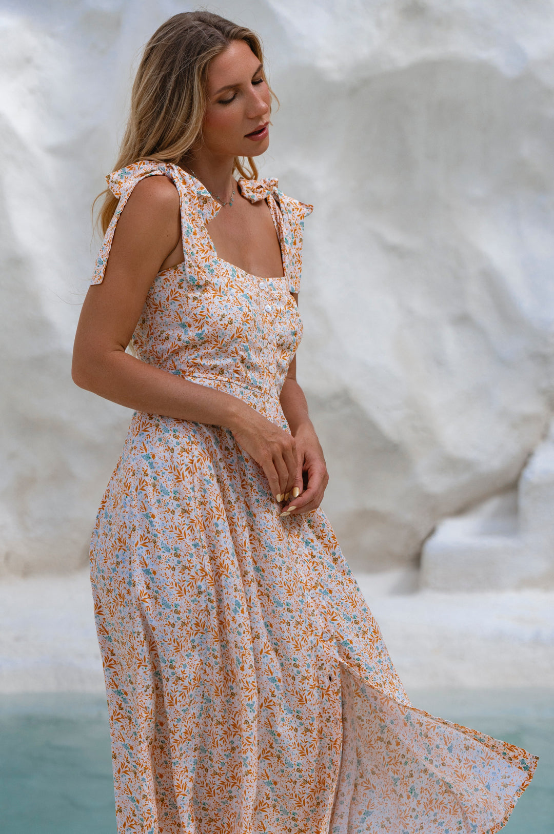 Mia Vita Button Down Dress With Ties by Bali ELF