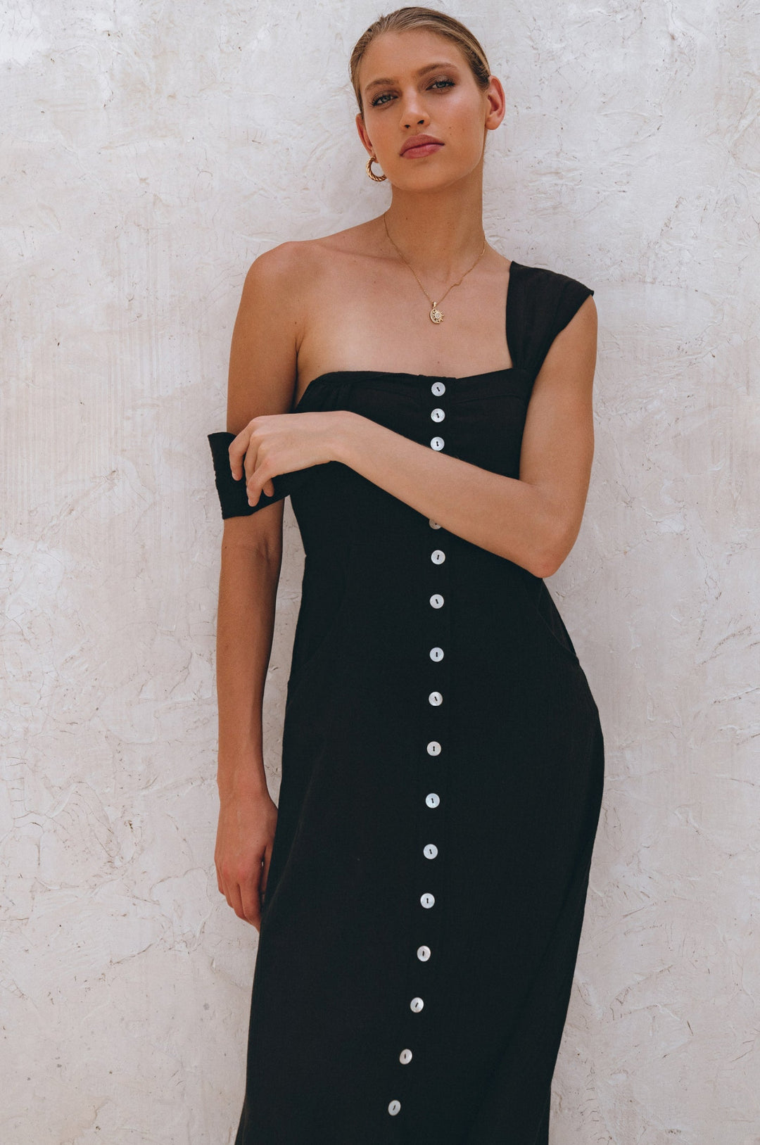 Mira Linen Midi Dress by Bali Lane