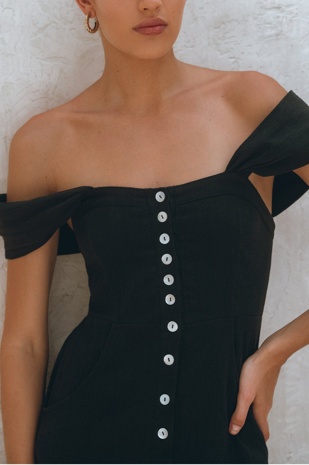 Mira Linen Midi Dress by Bali Lane