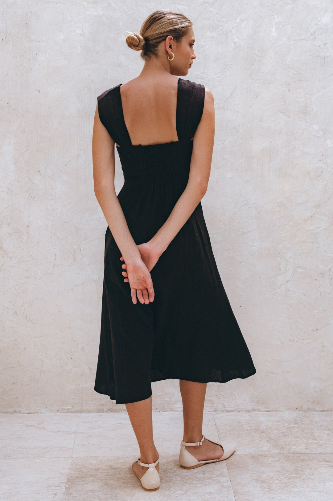 Mira Linen Midi Dress by Bali Lane